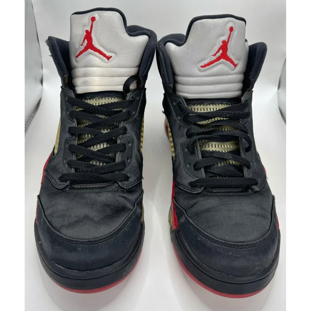 Nike Air Jordan 5 Retro Satin Bred 2018 136027-006 Size 13 Black Red Silver OG